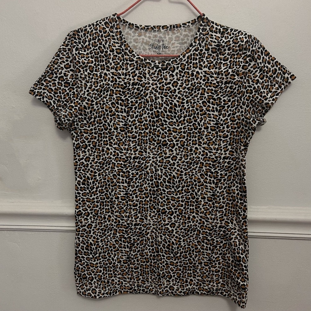 J Crew Leopard Print Studio Tee - Size XXS